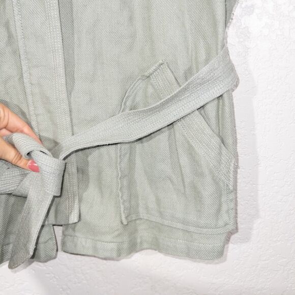 Madewell Frosted Willow Green Linen Blend Hilltop Jacket Size Medium - Picture 6 of 8